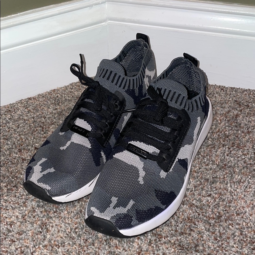 Nautica Gray and Black Camo Slip-On Sneakers